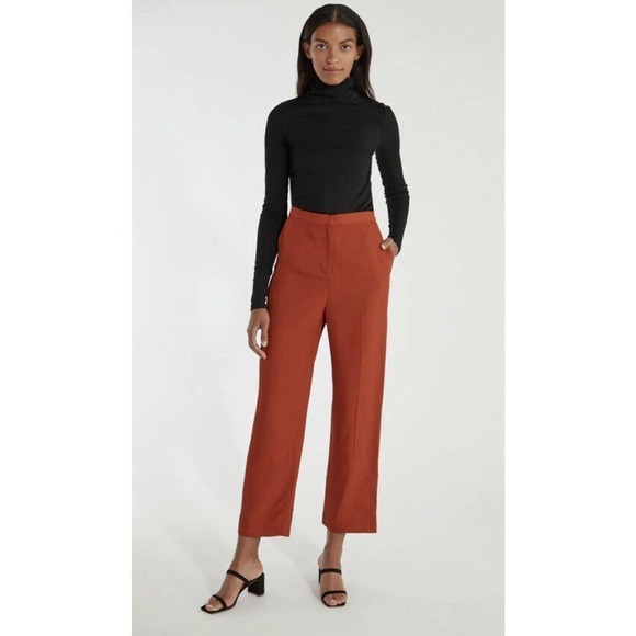 AMUR Hattie Twill High Rise Tailored Pants Size 0 Copper NEW - Picture 1 of 12